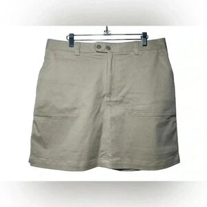 LANDS' END UNIFORM WOMEN'S ABOVE KNEE STAIN RESISTANT CHINO SKORT KHAKI 12